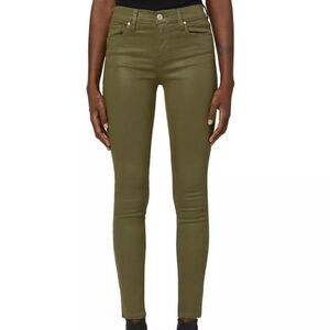 Hudson Jeans Barbara Coated Skinny Jeans High Shine Army 28 NWT